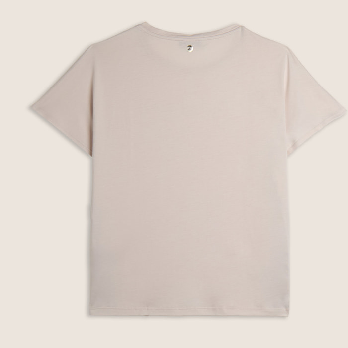 T-shirt maniche a kimono con stampa fantasia sui fianchi