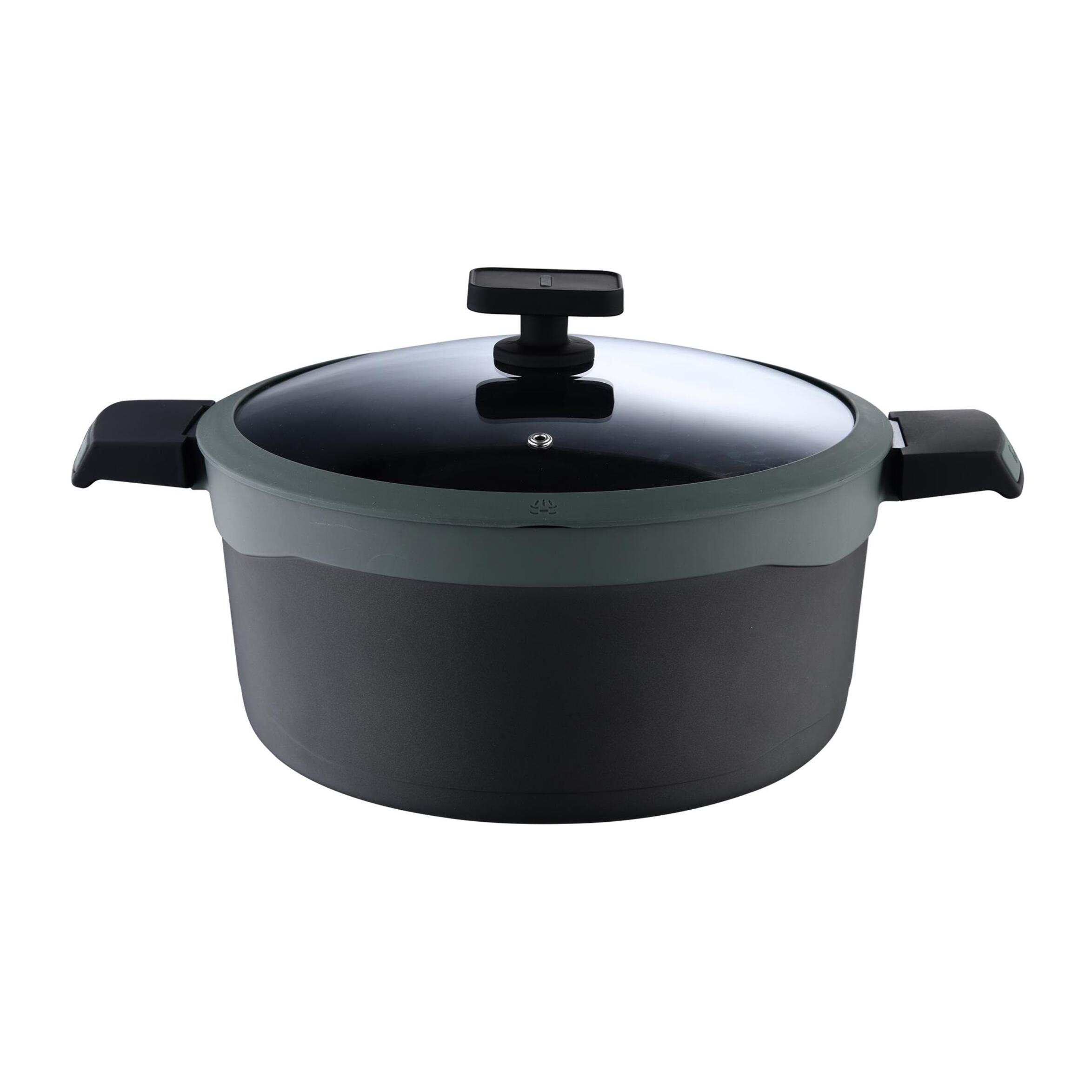 Juego de 2 Cacerolas Ø24cm(4,7L)Ø28cm(7,2L) + Cazo Ø16cm(1,3L) + 3 Sartenes Ø20Ø24Ø28cm en Aluminio fundido con tapas GASTRO REECO MasterPRO