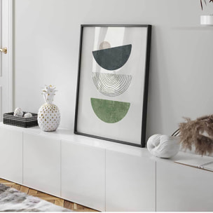 Affiche encadrée abstraction géométrique verte Affiche + cadre en métal - Noir