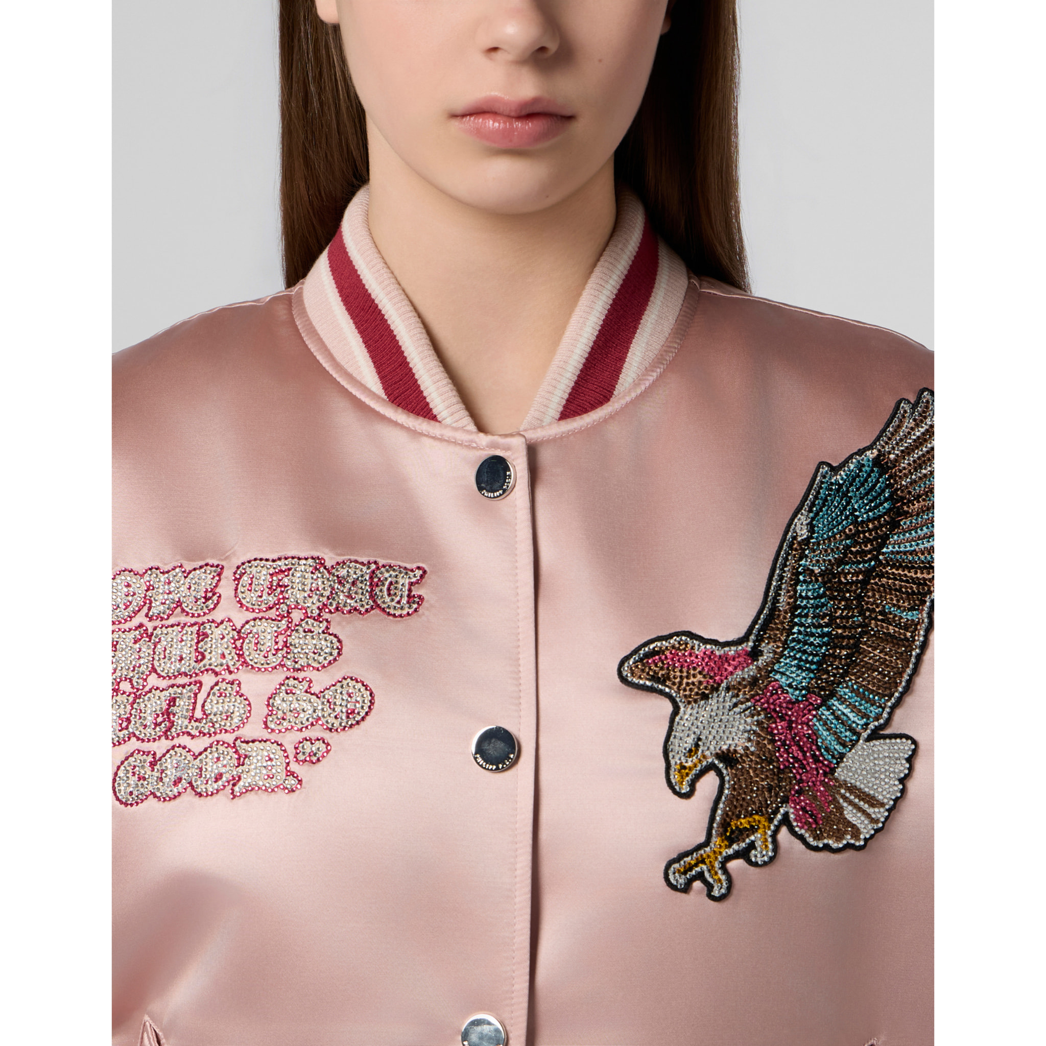 PHILIPP PLEIN Oversized Bomber Patches Strass