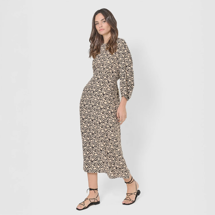 Vestido midi viscosa telma negro