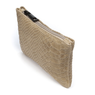 Seconda Borsa Donna Donna.Pelle autentica Camoscio Inciso Serpente