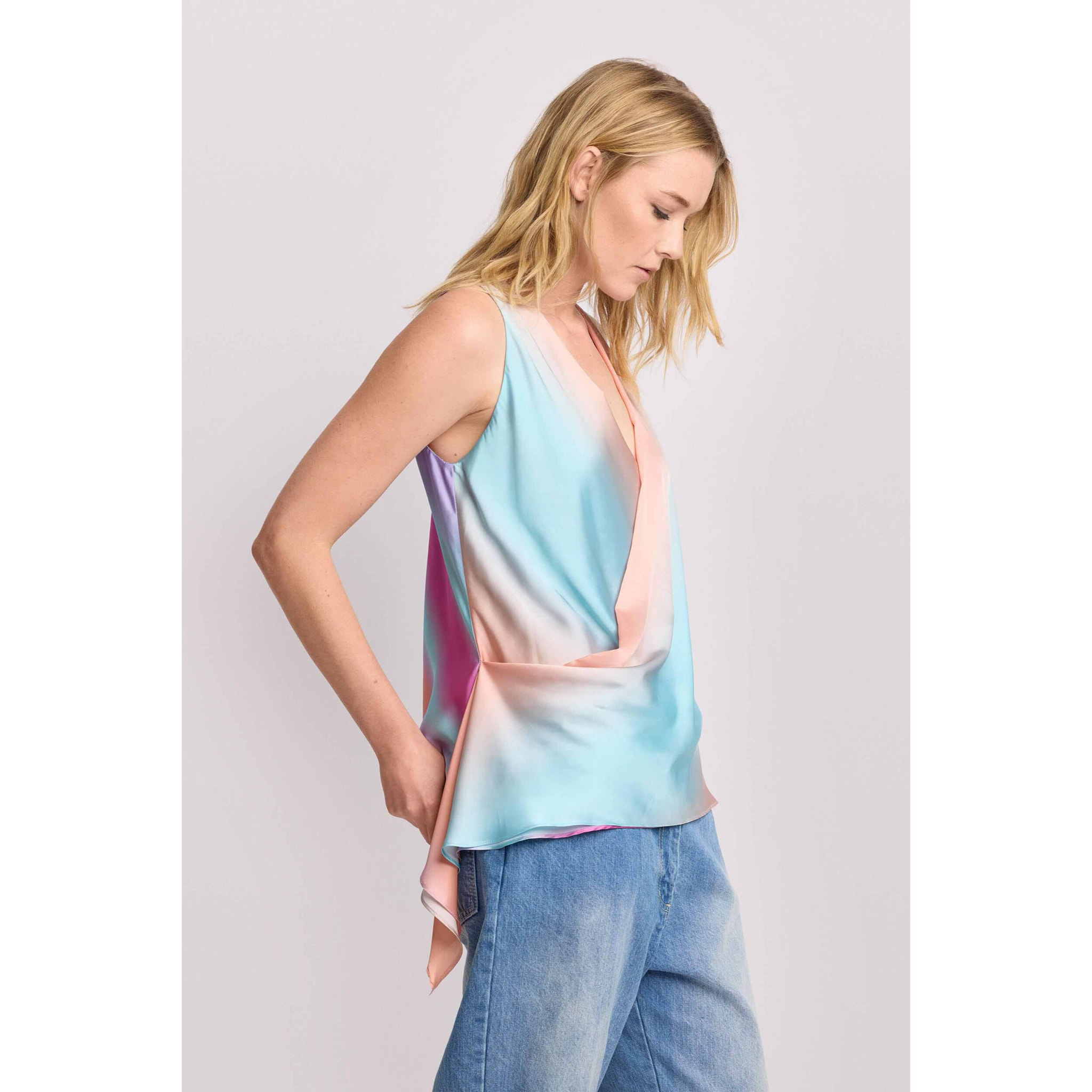 Kocca - Blusa elegante con scollo a incrocio Donna, Fantasia, Scollo ampio