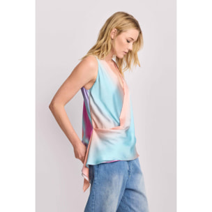 Kocca - Blusa elegante con scollo a incrocio Donna, Fantasia, Scollo ampio
