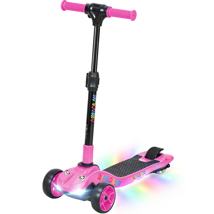 Trottinette électrique enfant pliable 3 roues 8 Km/h max LED rose