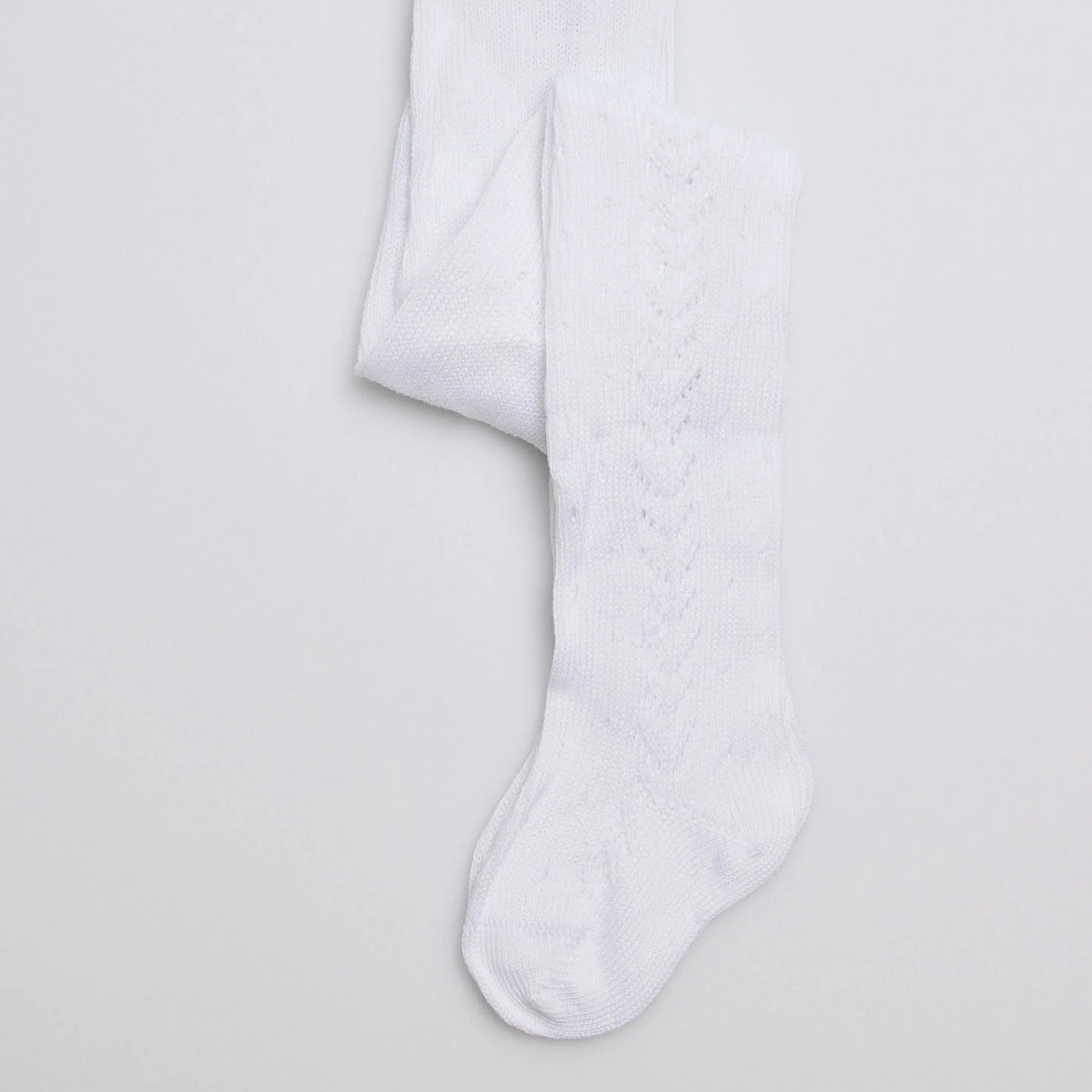 Collant bianco traforato