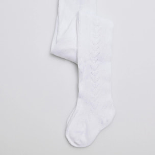 Collant bianco traforato