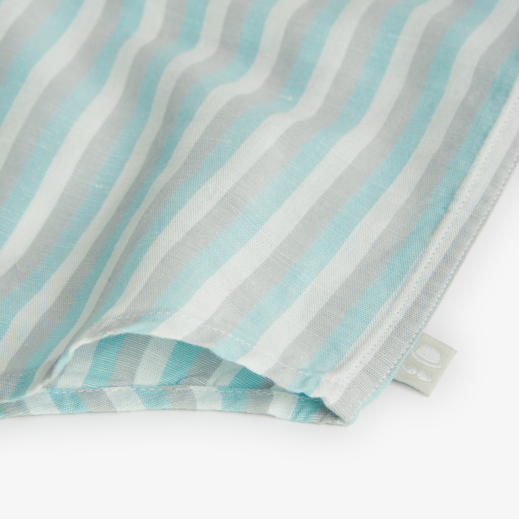 Camisa listada niño, lino, estampado rayas, piedra, cuello