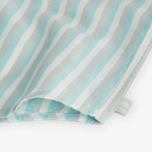 Camisa listada niño, lino, estampado rayas, piedra, cuello