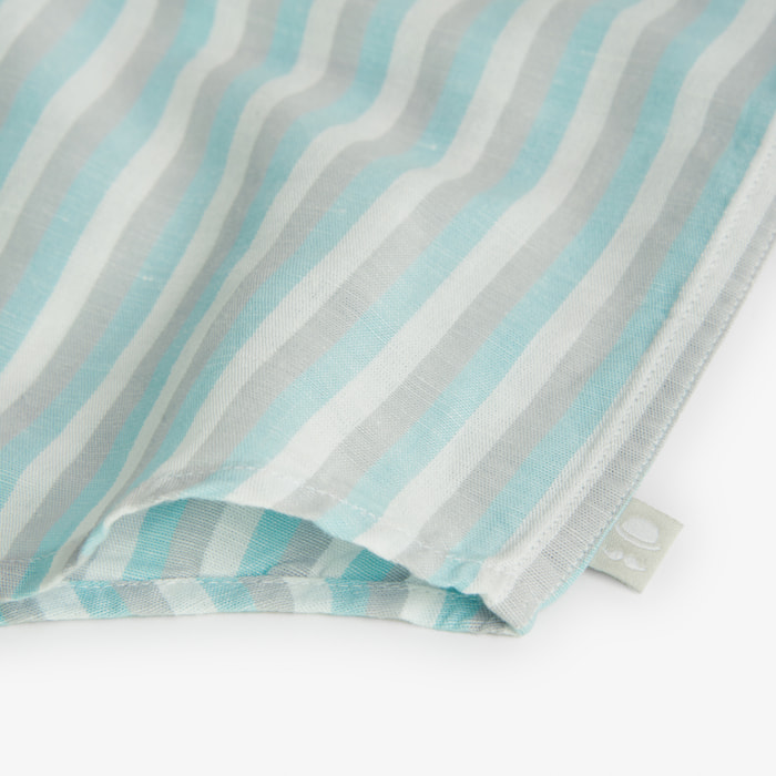 Camisa listada niño, lino, estampado rayas, piedra, cuello