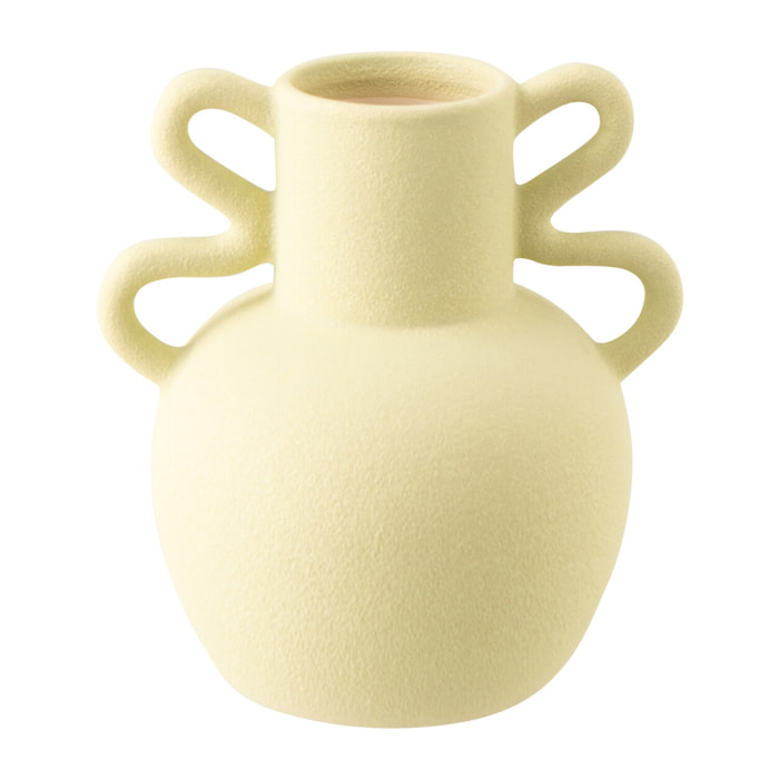 J-Line Vase 2 Anses - grès - vert menthe - small