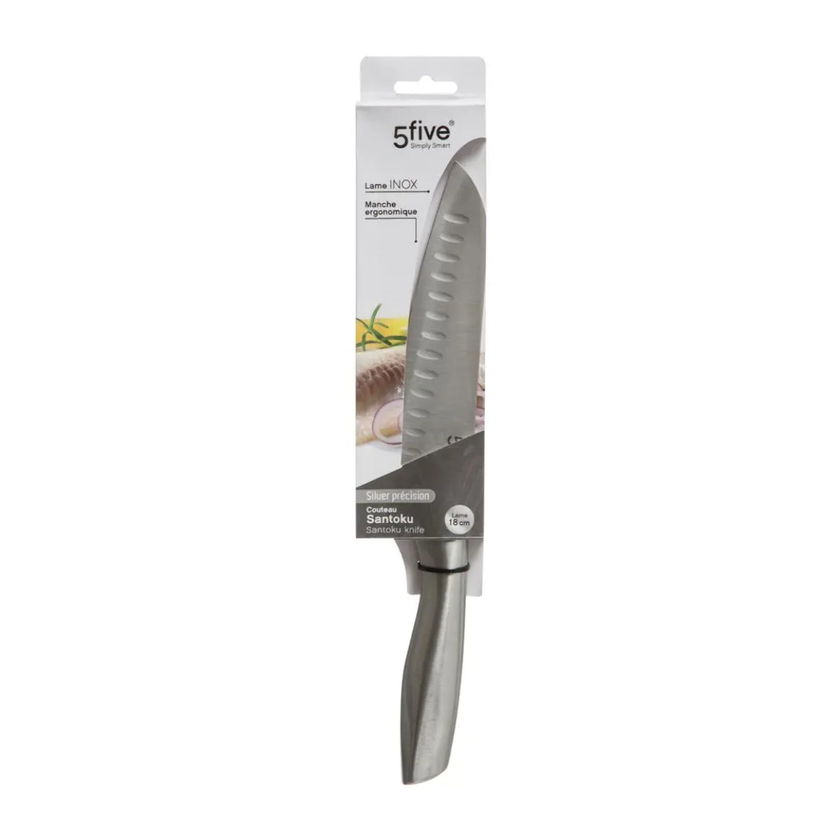 Couteau Santoku inox "Silver Précision" lame 18cm