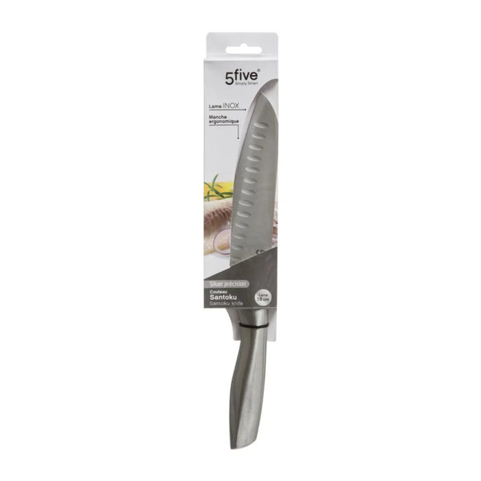 Couteau Santoku inox "Silver Précision" lame 18cm