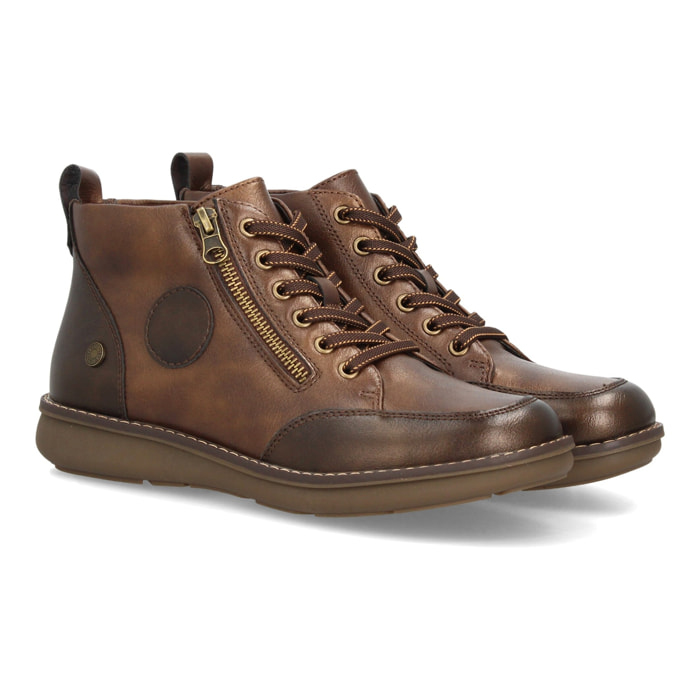 Botines casual mujer con cremallera lateral