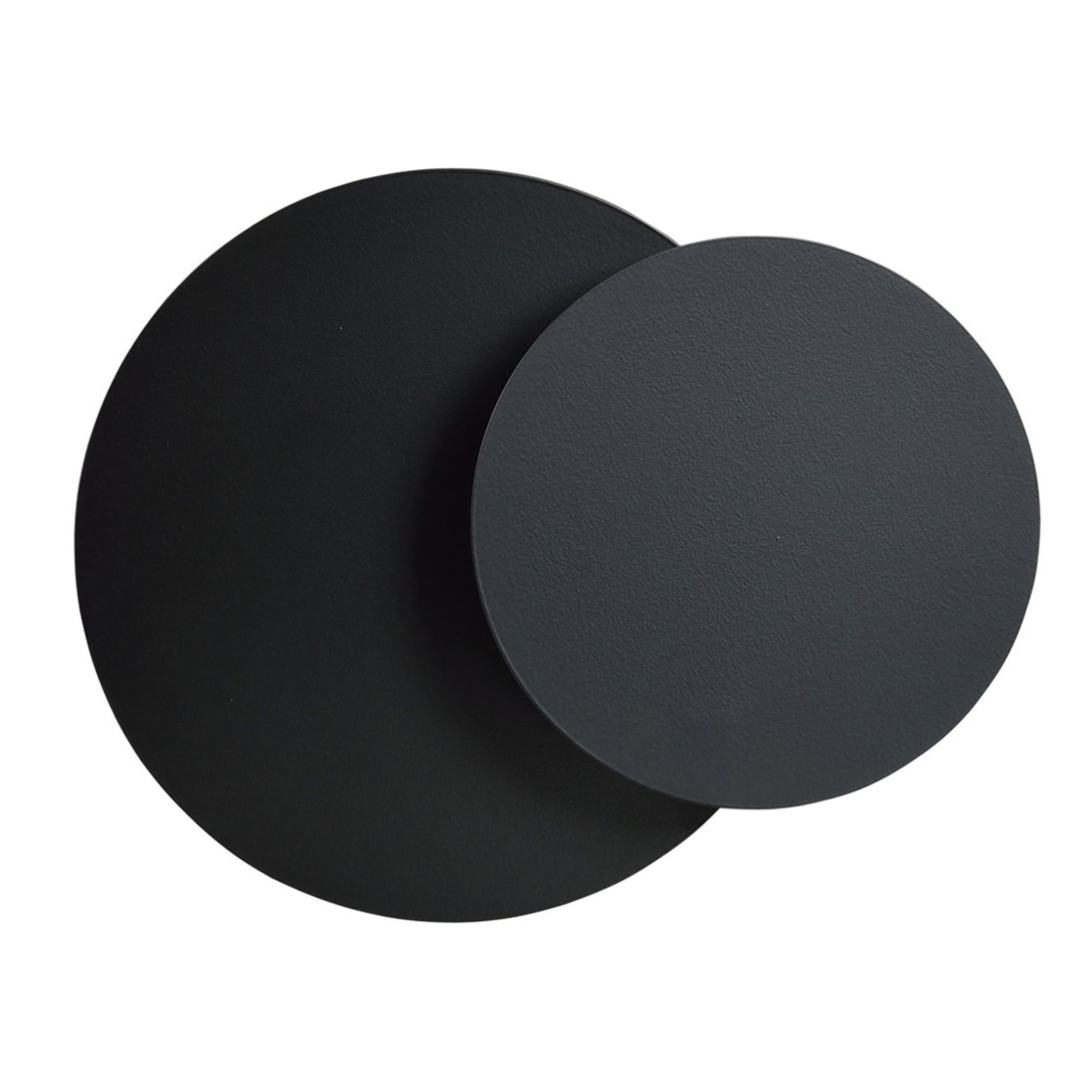 Lampada a parete Circle in acciaio nero opaco e legno