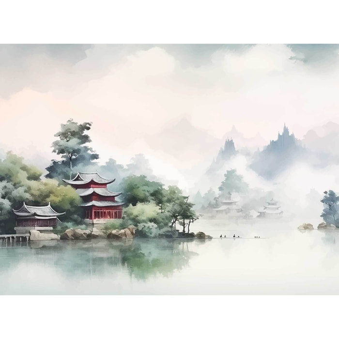Papier peint panoramique fleuve asiatique Intissé