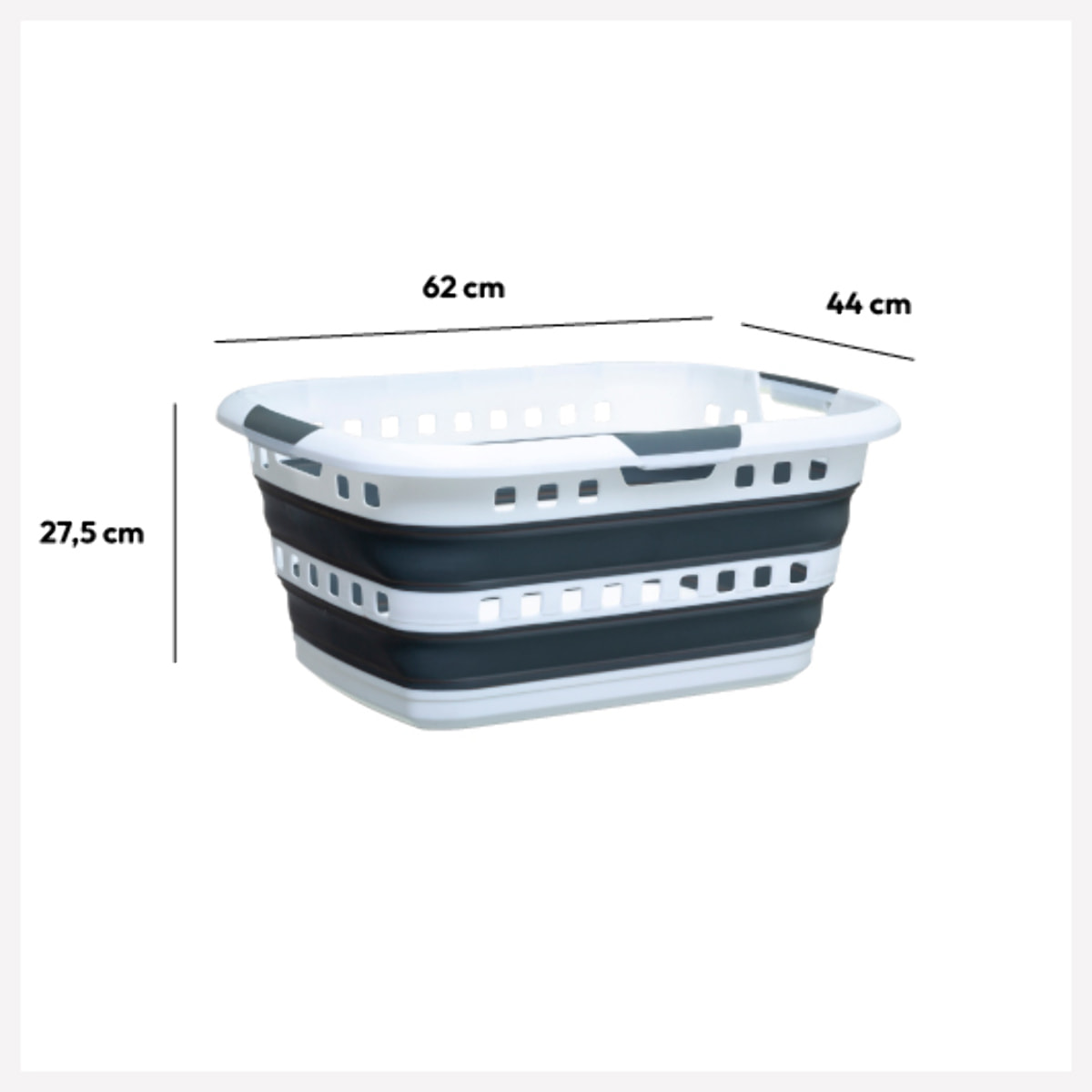 Corbeille à linge pliable 45L - Gris Blanc Hugger