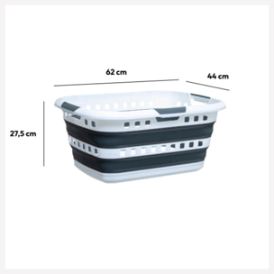 Corbeille à linge pliable 45L - Gris Blanc Hugger