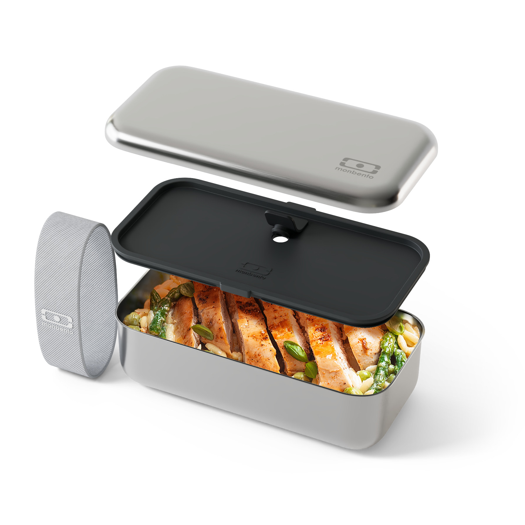 Lunch box en métal micro-ondable Sense Gris Coton 700ml