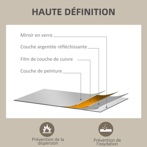 Miroir mural rectangulaire dim. 50L x 70H cm cadre MDF noir