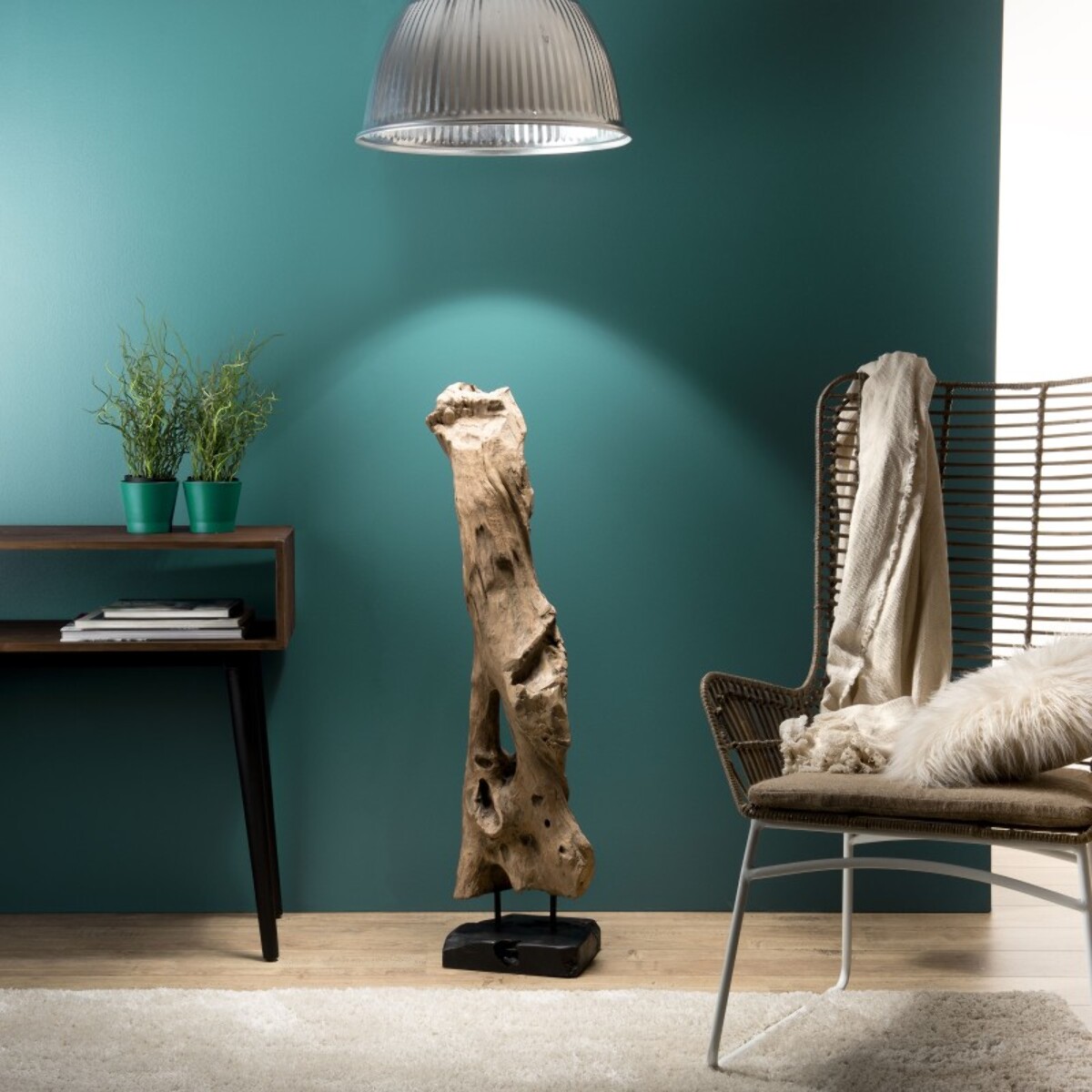 CLARA - Objet décoration bois teck branche naturelle 'M'