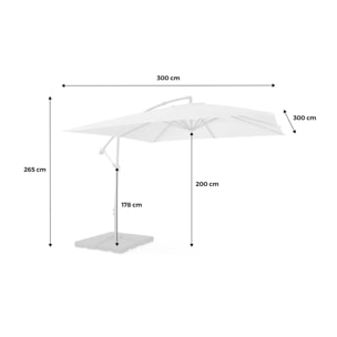 Parasol déporté carré 3x3m HARDELOT