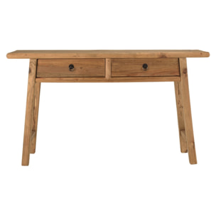 SANDY - Console 2 tiroirs bois pin recyclé