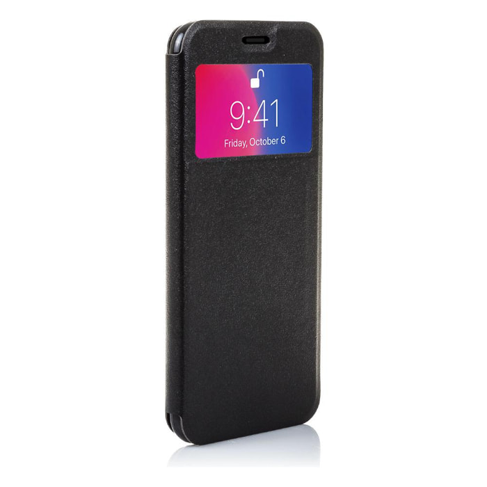 FUNDA LIBRO CON VENTANA CIERRE MAGNÉTICO IPHONE X