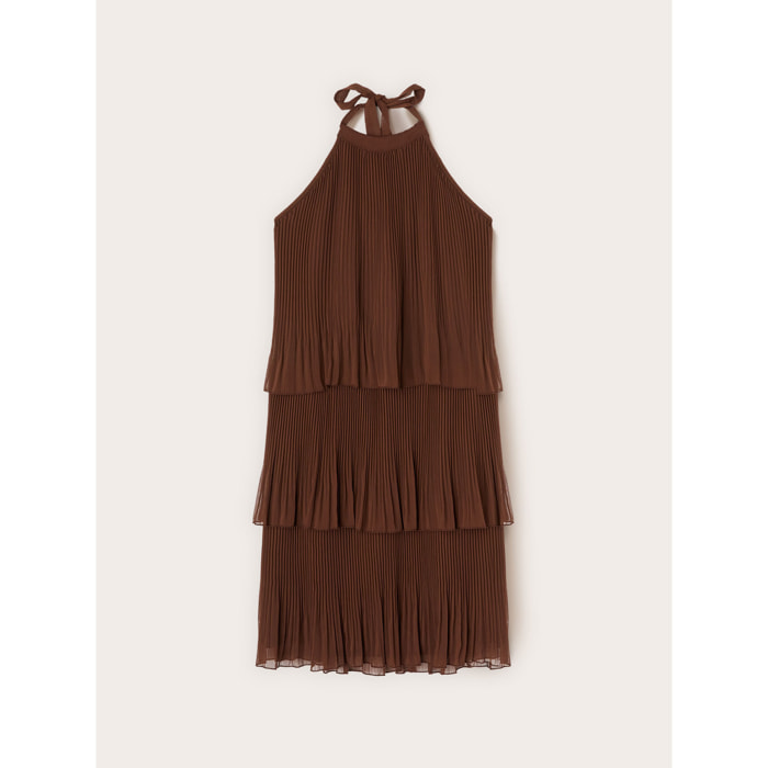 Motivi - Vestito corto plissé a balze - Marrone