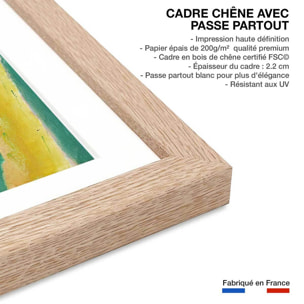 Poster Chevaux dans le paysage par Franz Marc Affiche + cadre en bois - Chêne