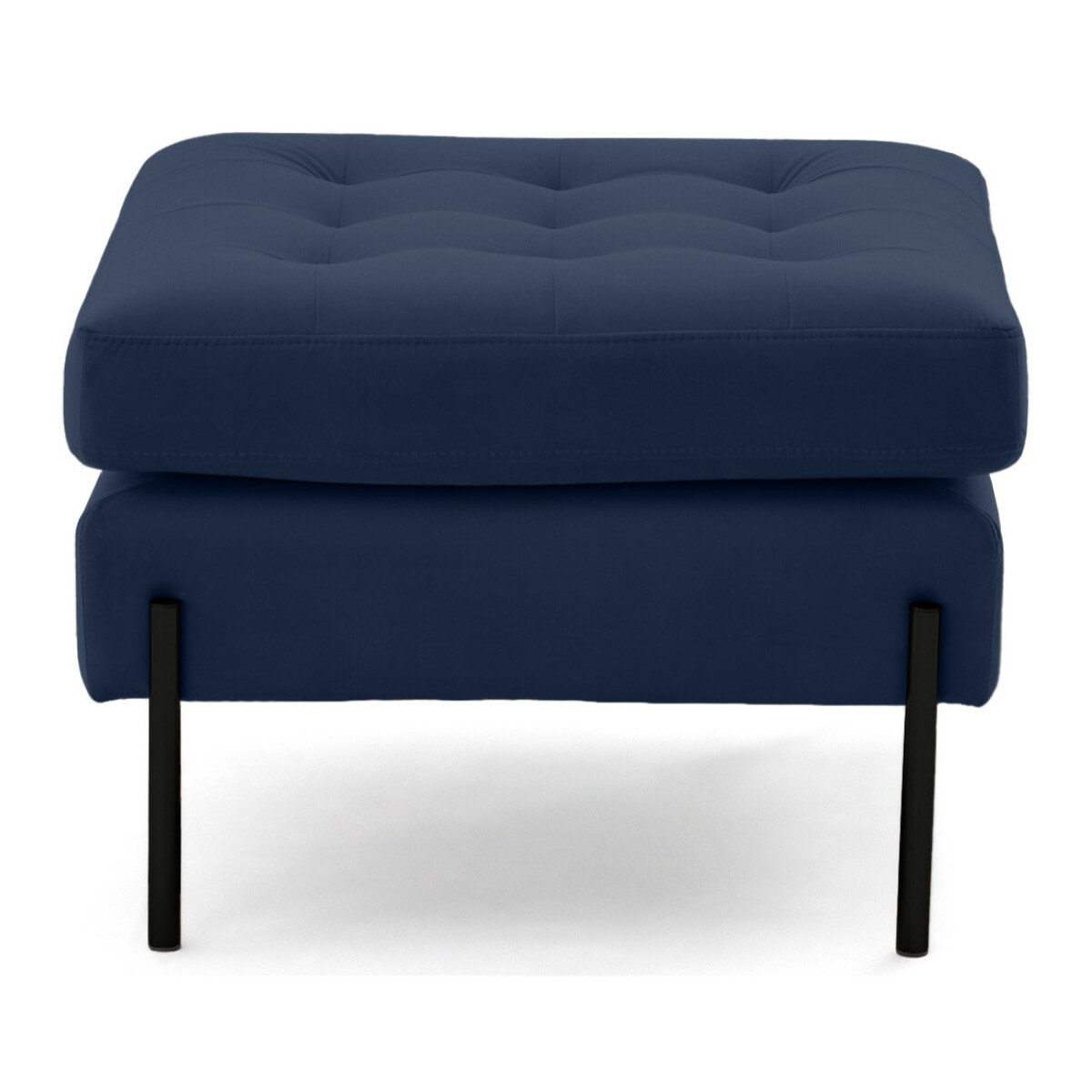 Isaure - pouf en velours - Bleu marine