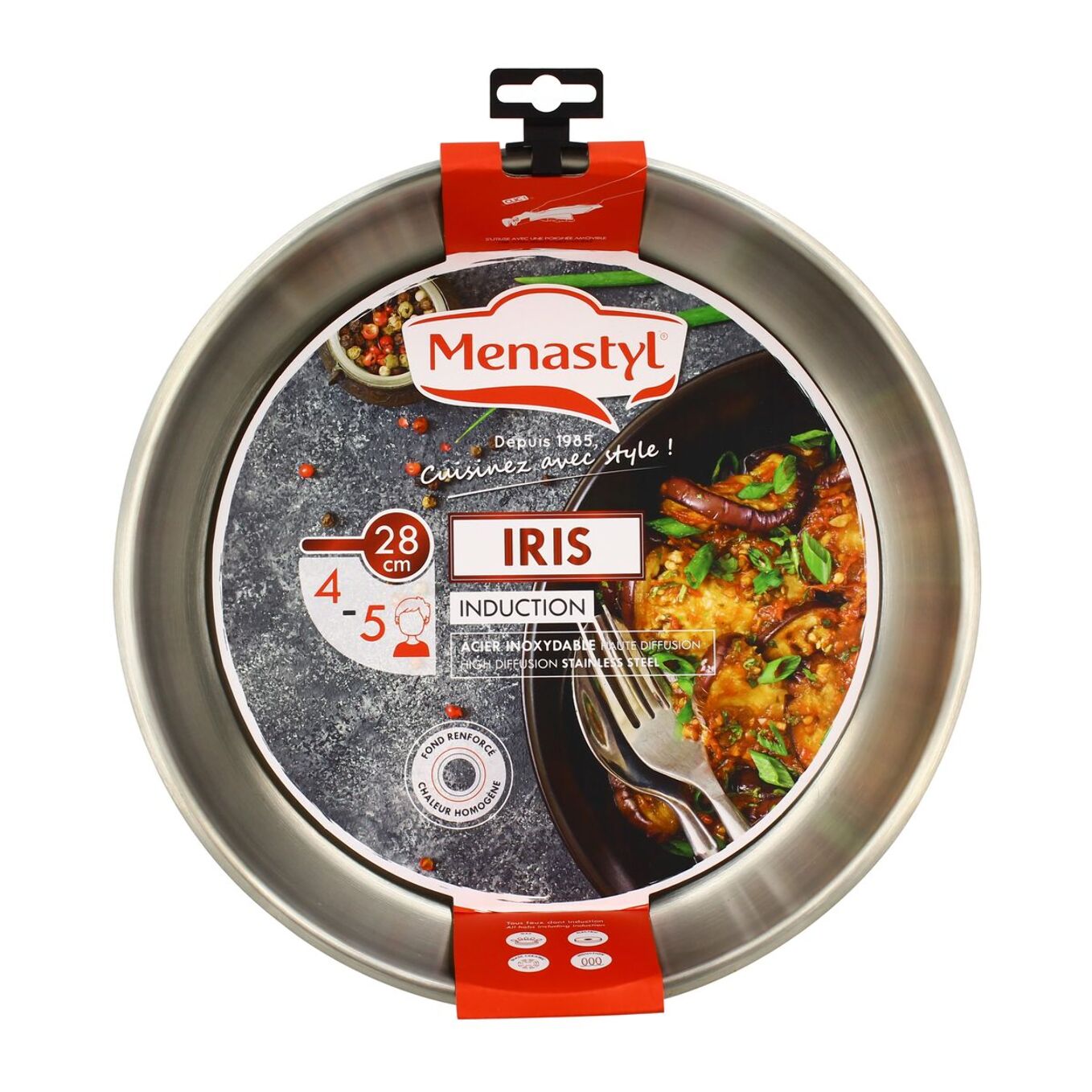 Poêle amovible en acier inoxydable 28cm - tous feux IRIS INOX