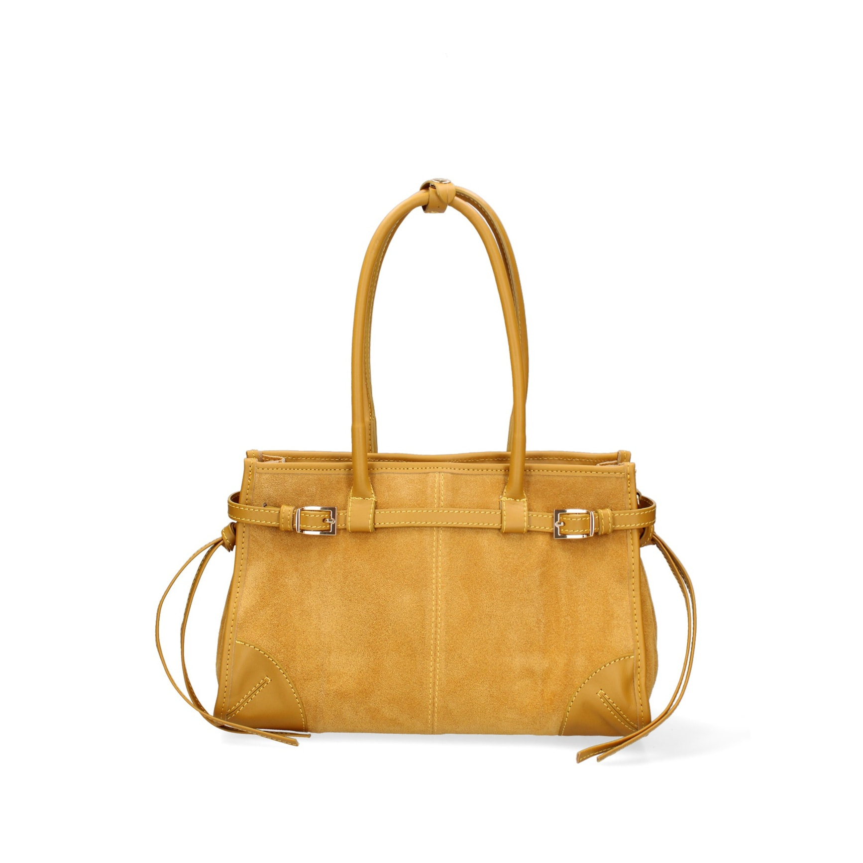 Borsa a spalla da donna Made in Italy - Modello Novara Ultra - Pelle scamosciata - 31.5 x 20.0 x 14.0 cm