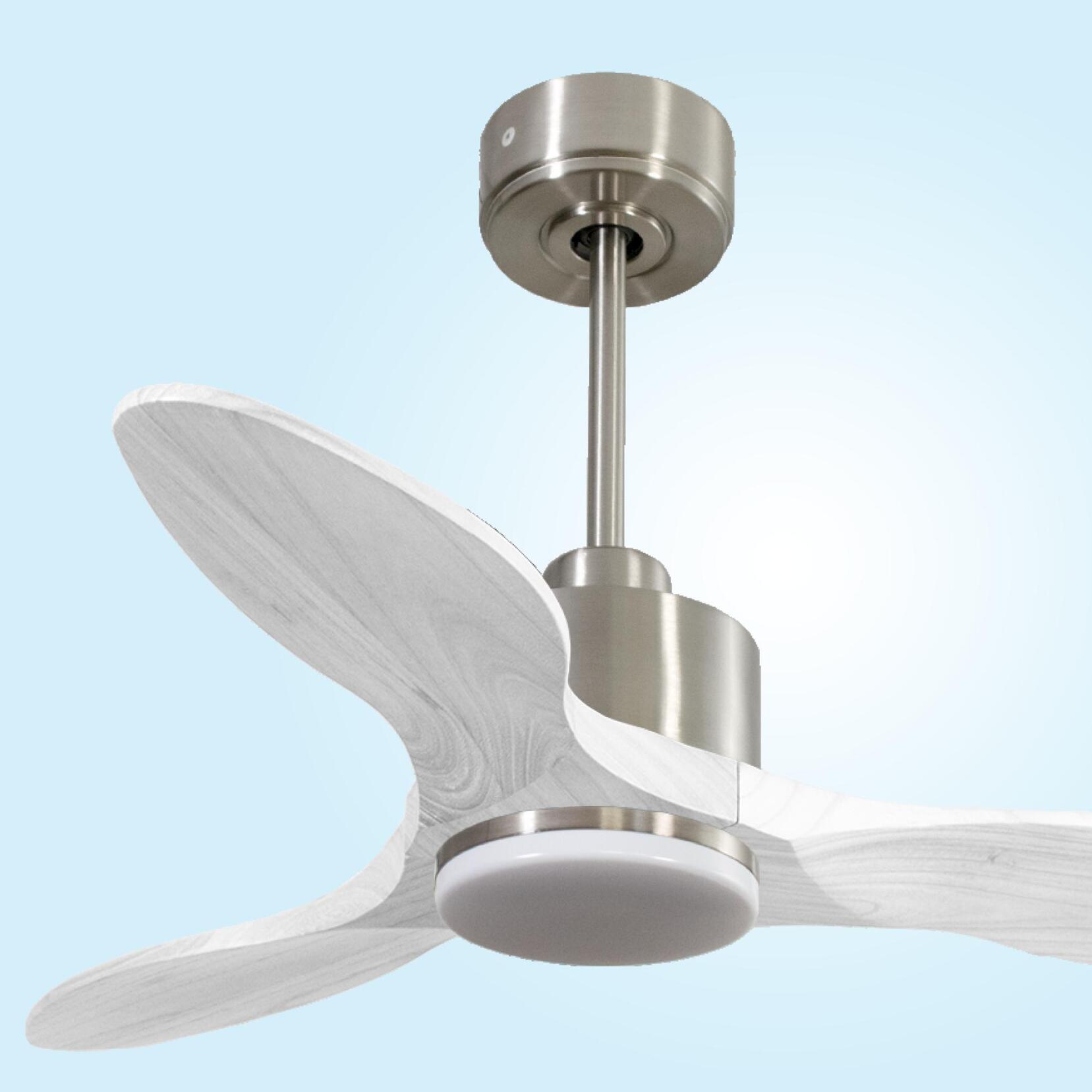 Ventilador de techo Modo Invierno/Verano Termostato Dimable Wifi Motor DC Techos Inclinados Mando a Distancia Luz tres tonos Hypersilence Memoria Vendible Shopify (AUTOMATICO) LimaD106C03LED67791 PURLINE