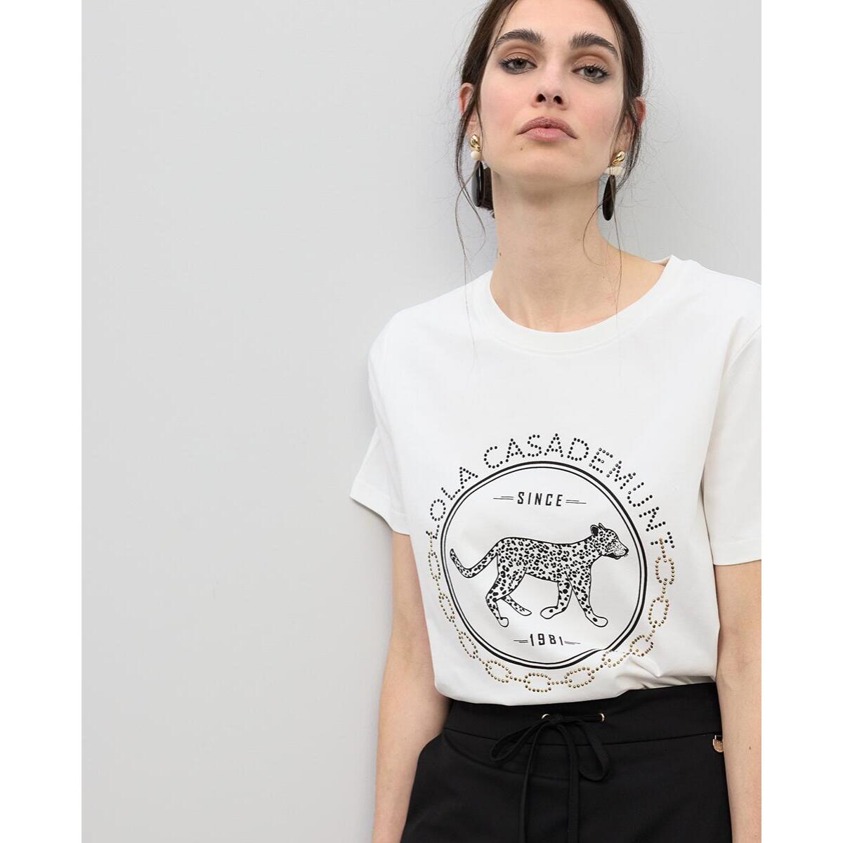 maglietta a forma di anello con strass