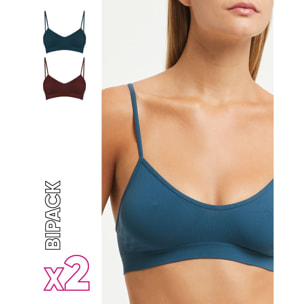 Brassiere seamless con spalline sottili X2