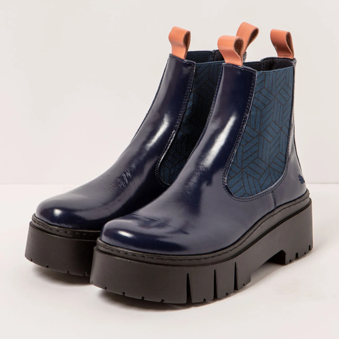 Botines 1766 NAPPA SHINNY NAVY-FLAMINGO / LEEDS color Navy-flamingo