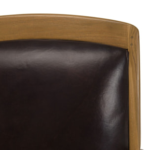 DAK - Fauteuil teck et cuir marron