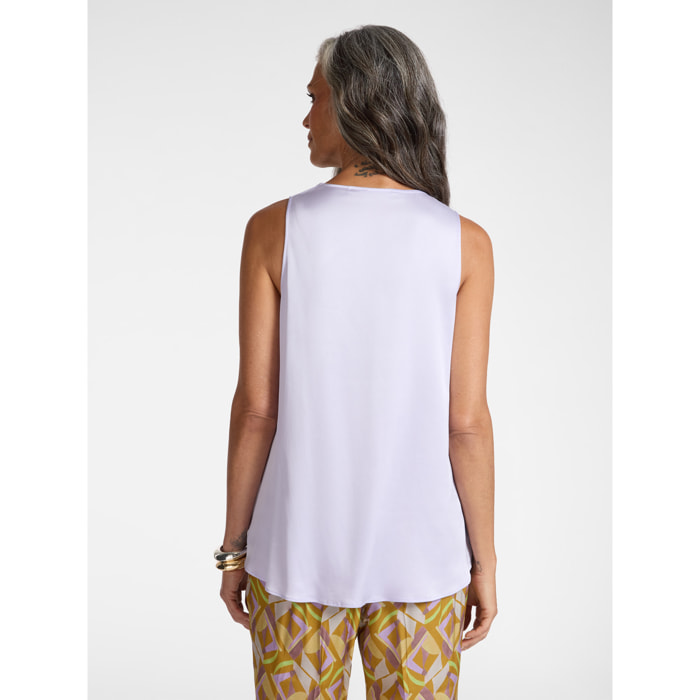 Elena Mirò - Top in raso di viscosa - Viola