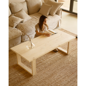 Mesa de centro de madera maciza en tono natural de varias medidas