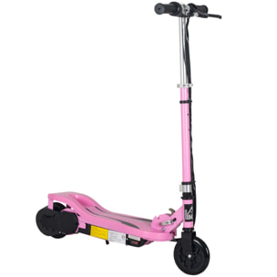 Trottinette électrique pliable enfant 7-14 ans - hauteur réglable - 120W 24V max. 12 Km/h - métal PP rose noir