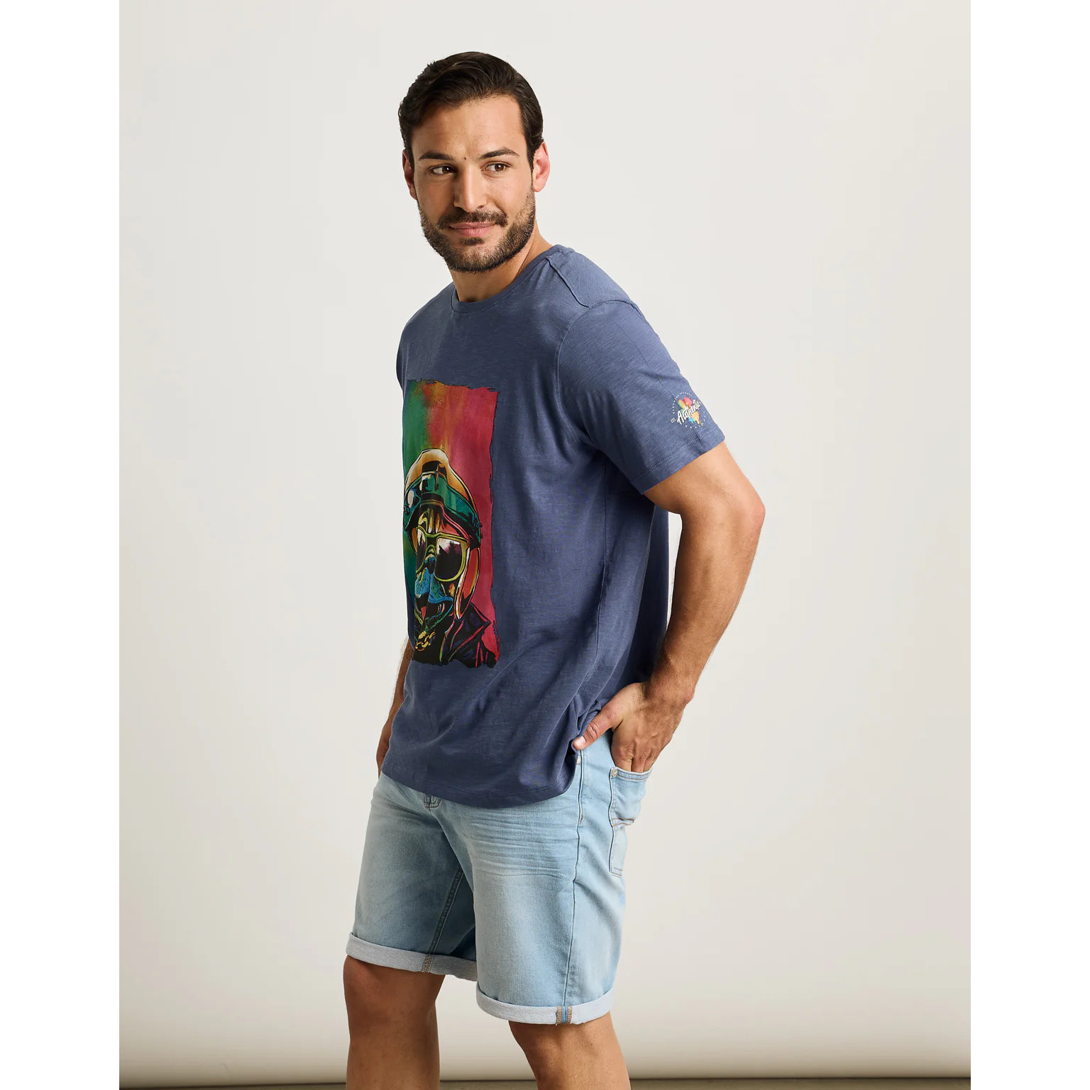 Camiseta Manga Corta Azul Marino - Rugusu