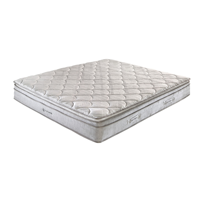 Colchón Angel Cerdá híbrido multicapa con muelles ensacados y viscoelástica Memory Foam de firmeza media Núcleo de muelles ensacados que se adapta Capa viscoelástica proporciona alivio de presión y una mayor ergonomía 180x200x27cm