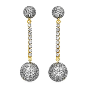 Pendientes con Circonita Brillante acabado oro 18k