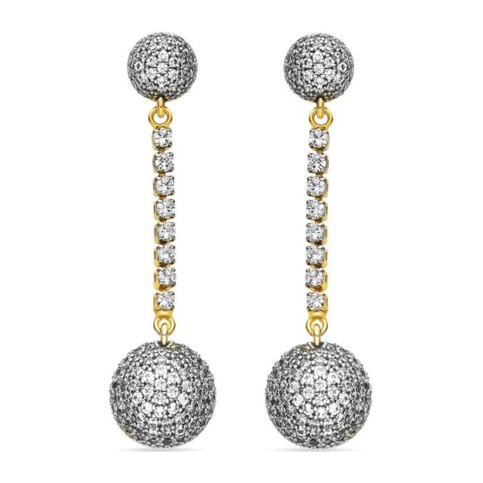 Pendientes con Circonita Brillante acabado oro 18k