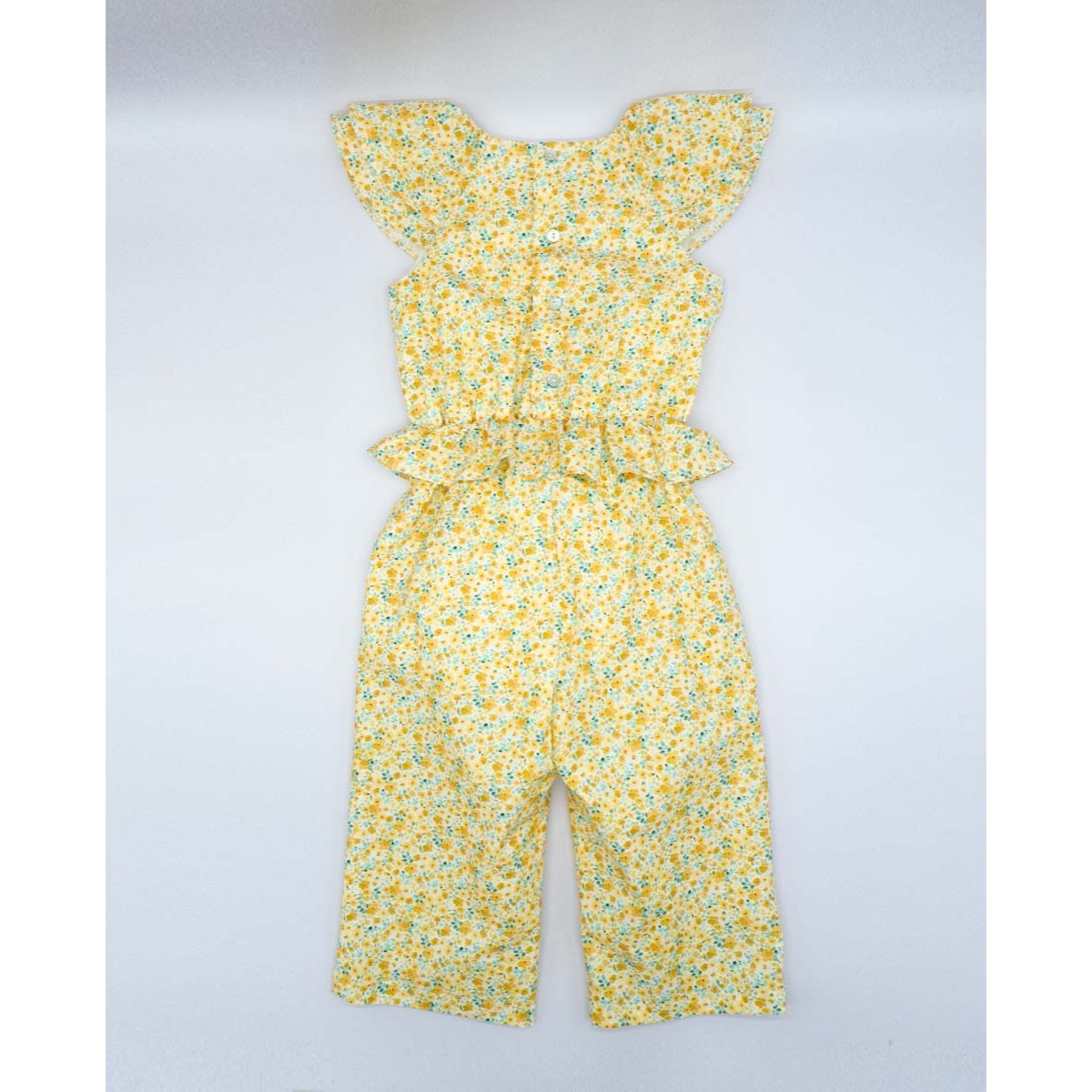 MONO LARGO CON VOLANTE FLORES AMARILLO