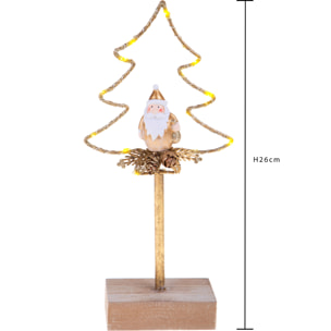 Albero natale artificiale con Led - Pezzi 1 - Colore Verde - 12x26Hx5cm - Bianchi Dino