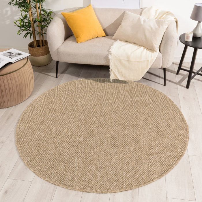 Nature - tapis aspect toile de jute naturel beige