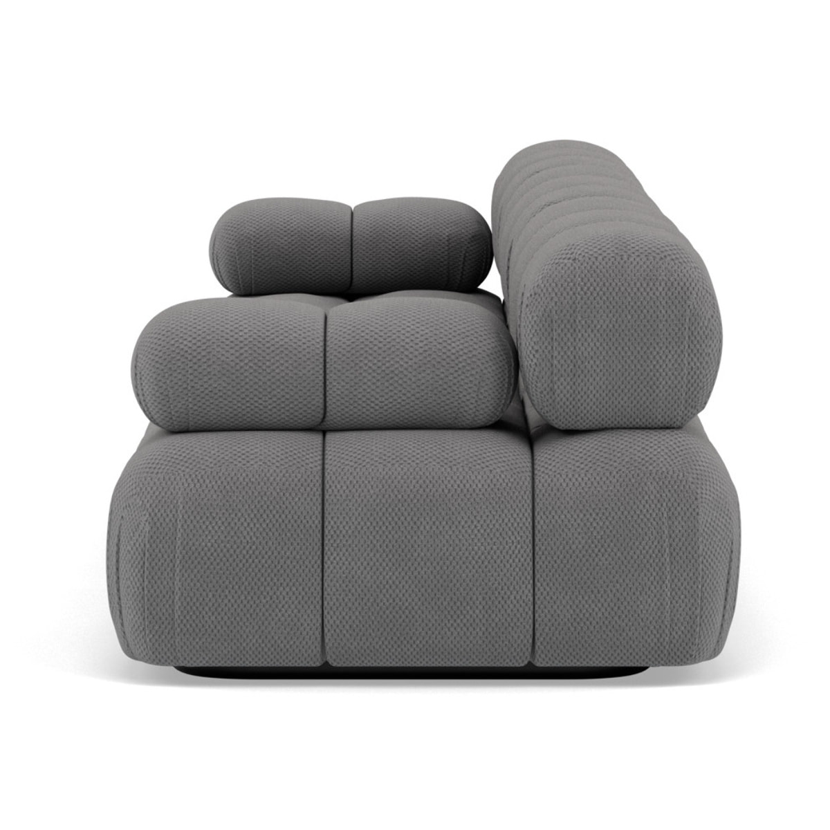 Ruby - canapé droit modulable 3 places en velours texturé - Gris