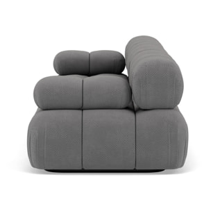 Ruby - canapé droit modulable 3 places en velours texturé - Gris